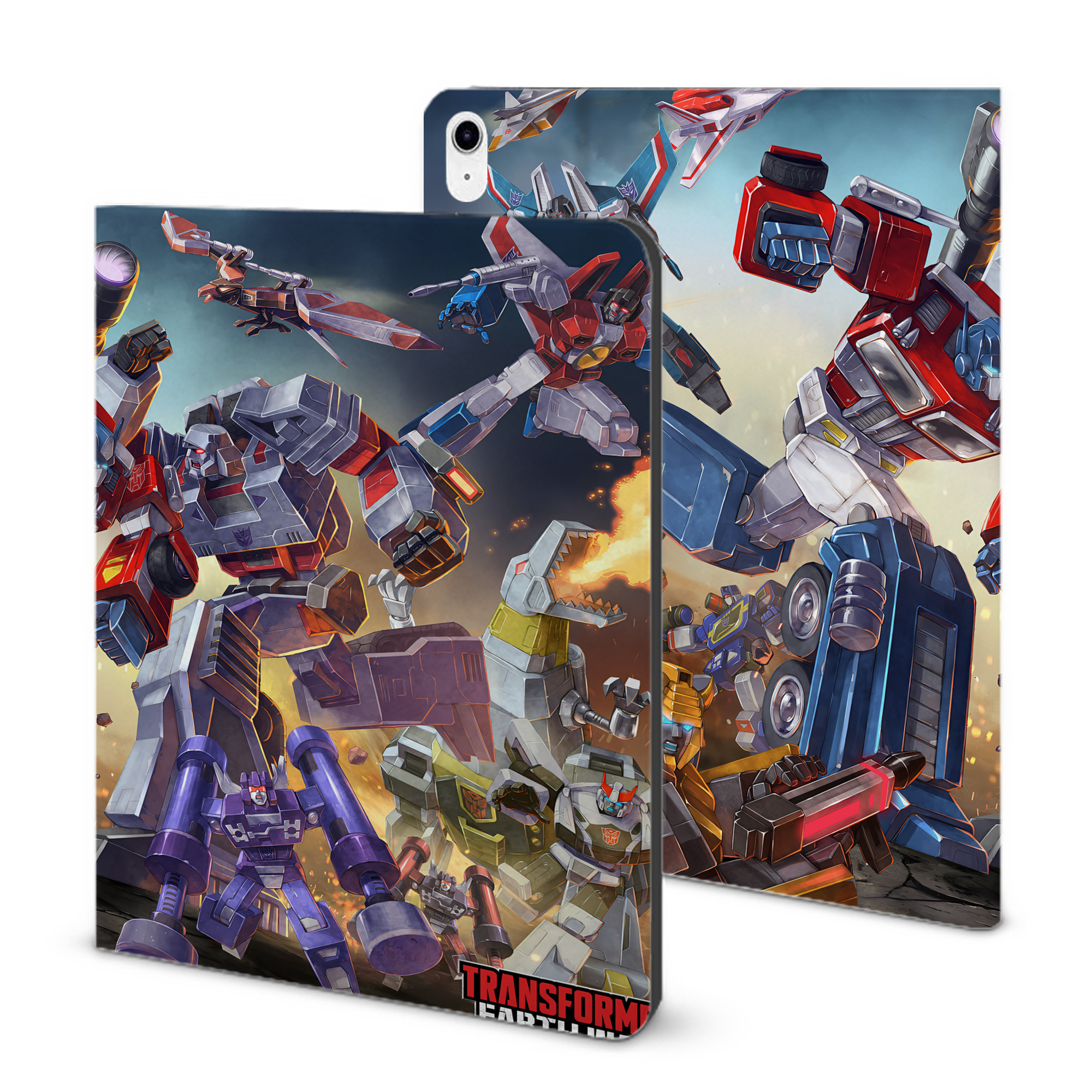 （画像用） Transformers トランスフォーマー IPad ケース ブック型 PUレザー TPU 耐衝撃 軽量 薄型 ペン収納なし 全面保護 IPad 各モデル対応